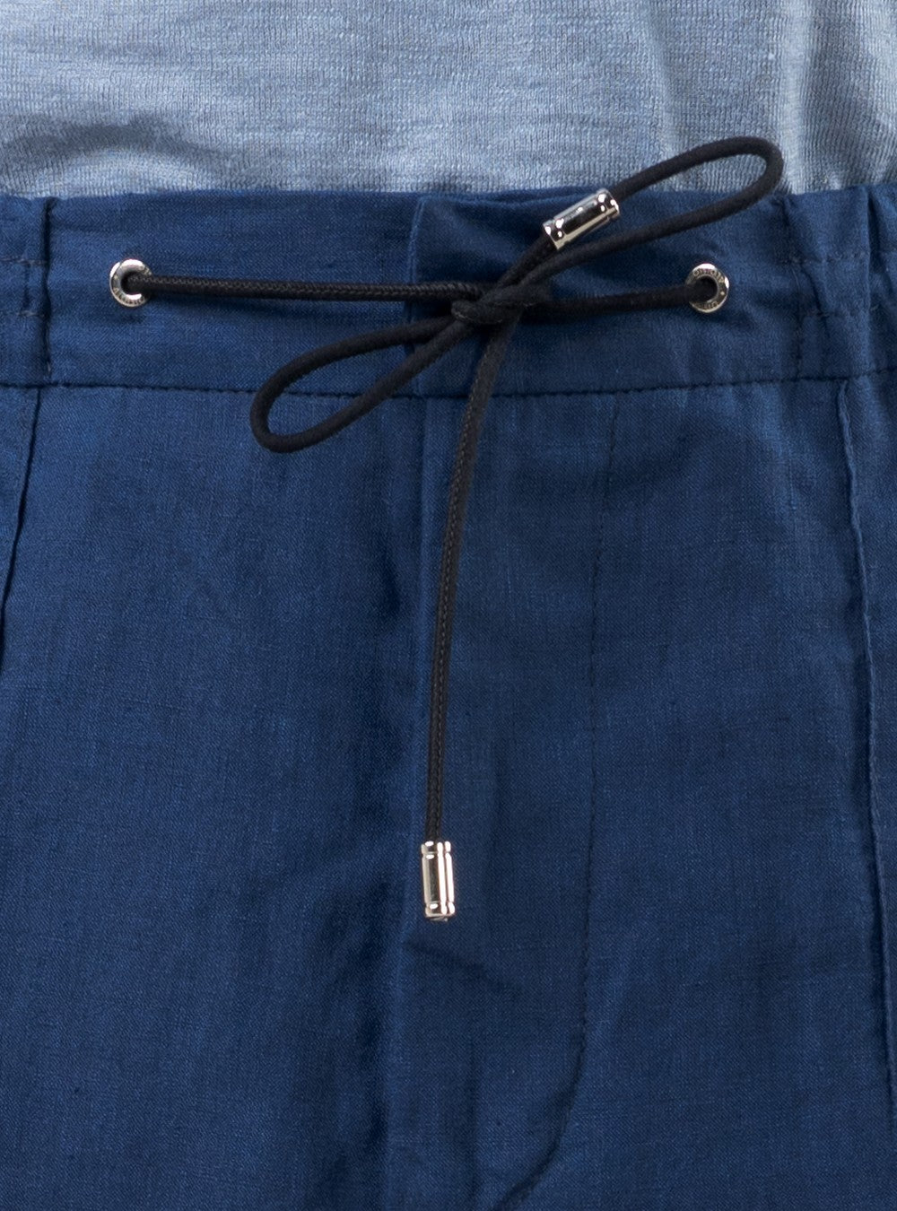 Acheron Drawstring Cargo Shorts in Linen, Cobalt