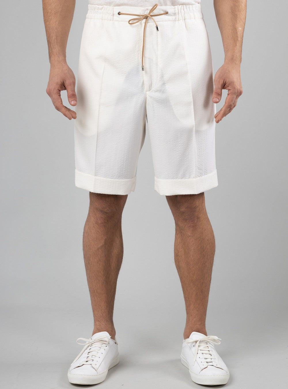Aeolus Drawstring Shorts in Cool Wool, Ecume