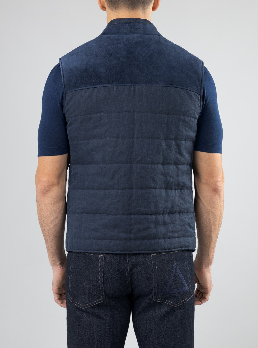 Apollo Linen and Silk Vest, Midnight Blue