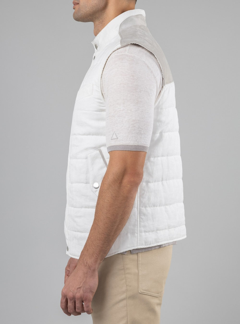 Apollo Linen and Silk Vest, Ecume