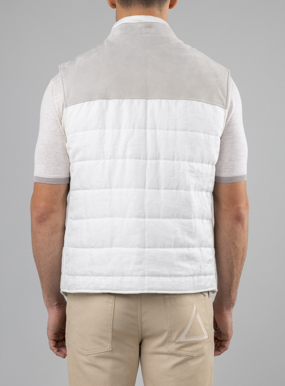 Apollo Linen and Silk Vest, Ecume
