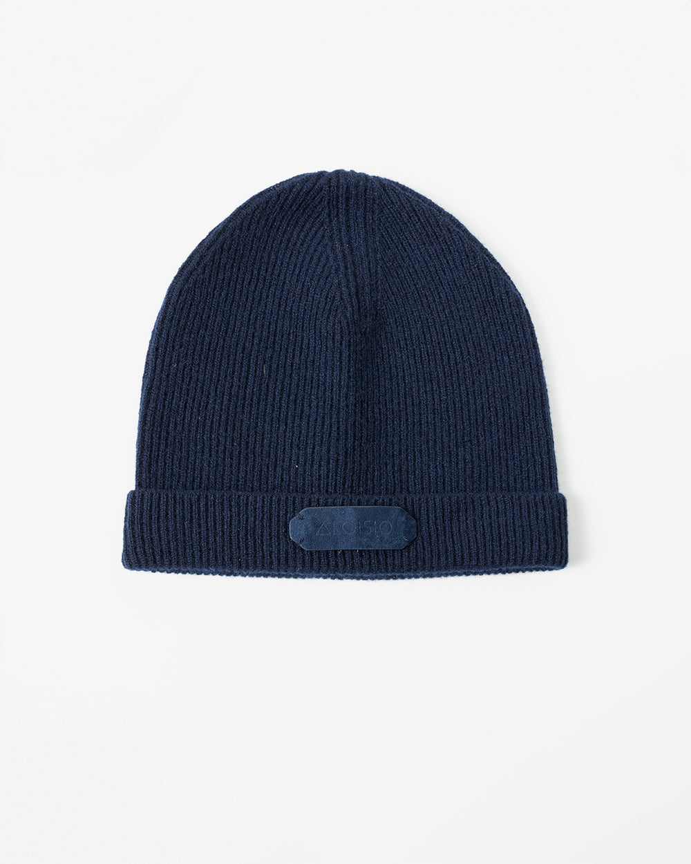 Felicitas Cashmere Ribbed Beanie Hat, Midnight Blue