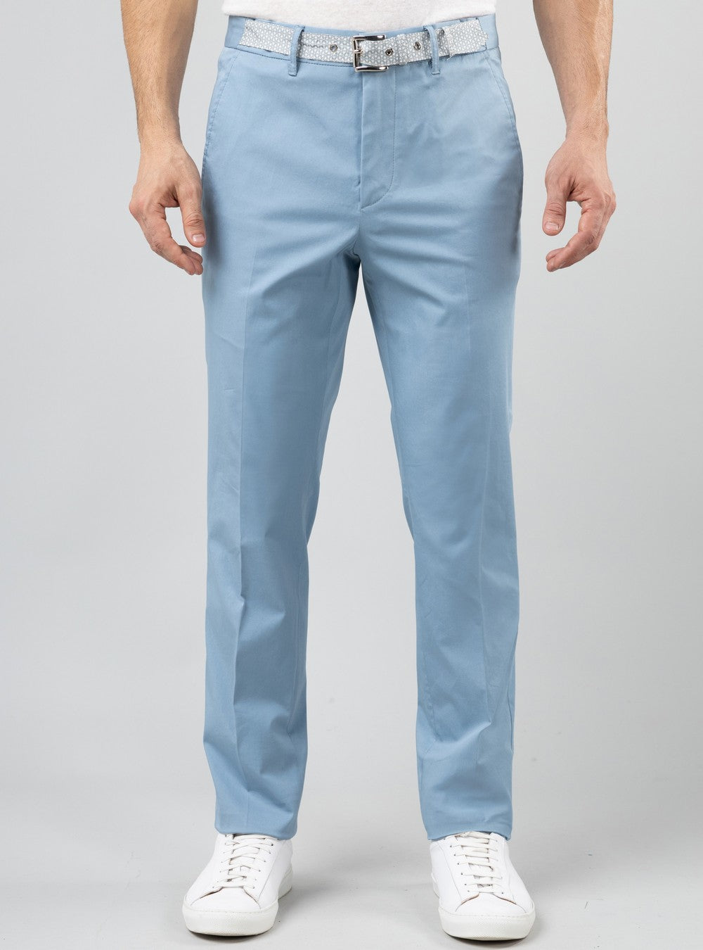 Helios Silk Belted Trousers, Baby Blue