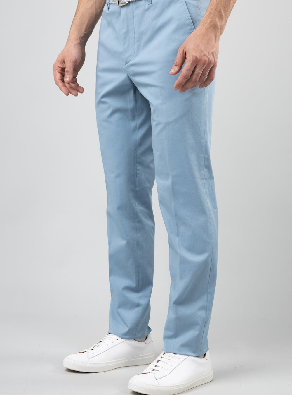 Helios Silk Belted Trousers, Baby Blue
