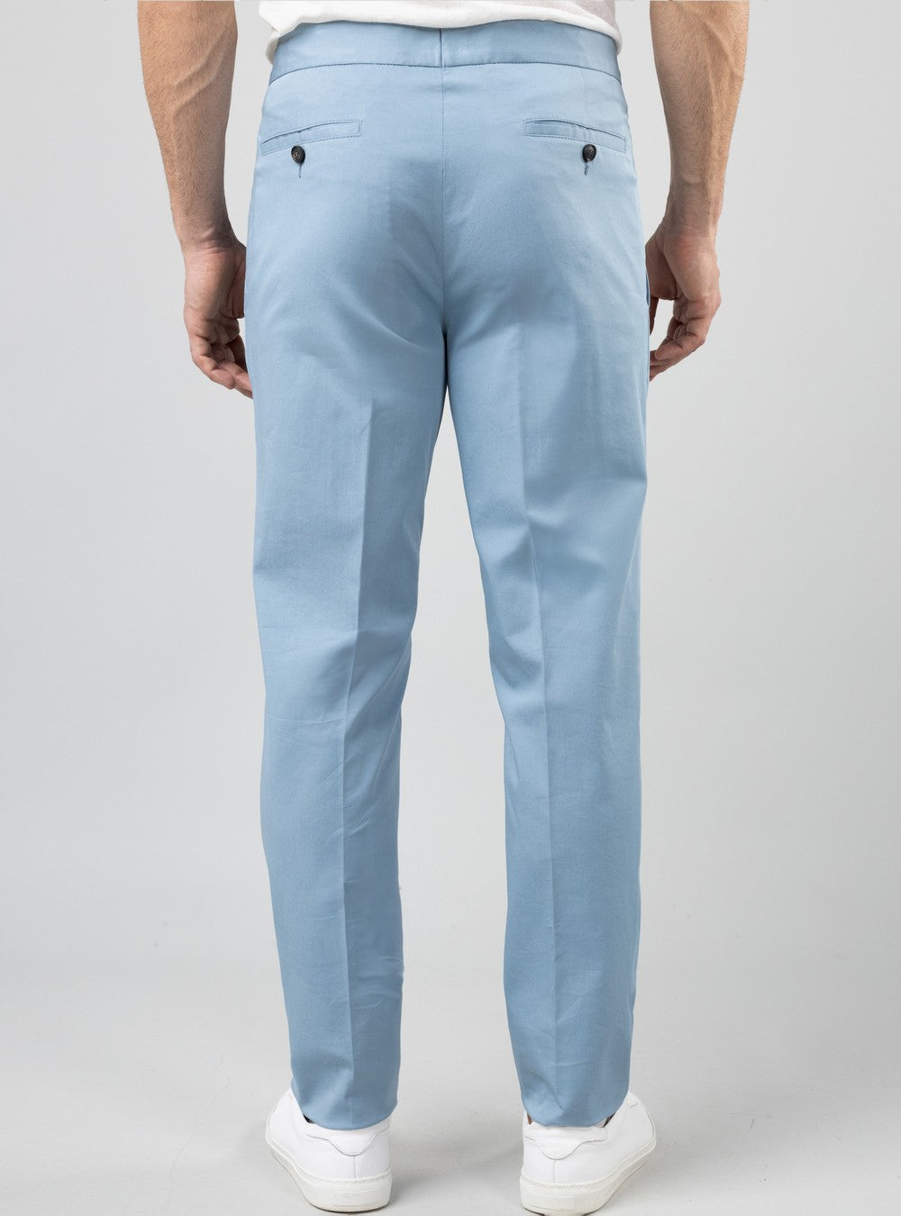 Helios Silk Belted Trousers, Baby Blue