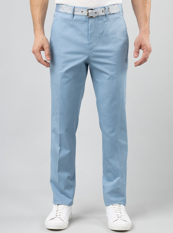 Helios Silk Belted Trousers, Baby Blue