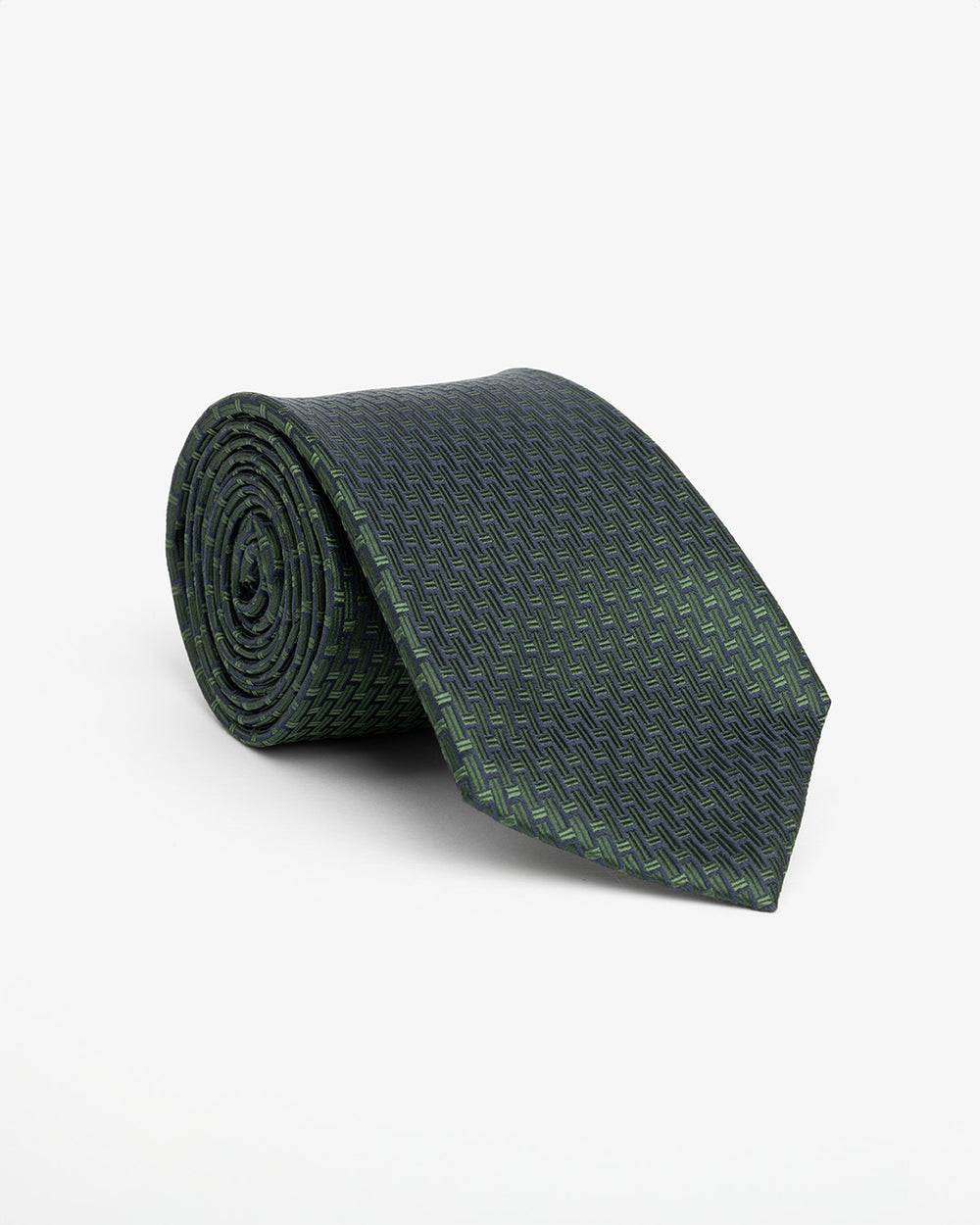 Nocturne 7-fold tie in silk, Bottle Green