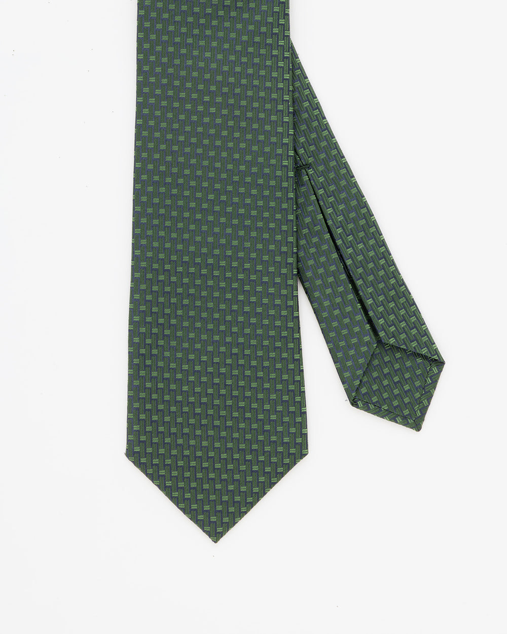 Nocturne 7-fold tie in silk, Bottle Green