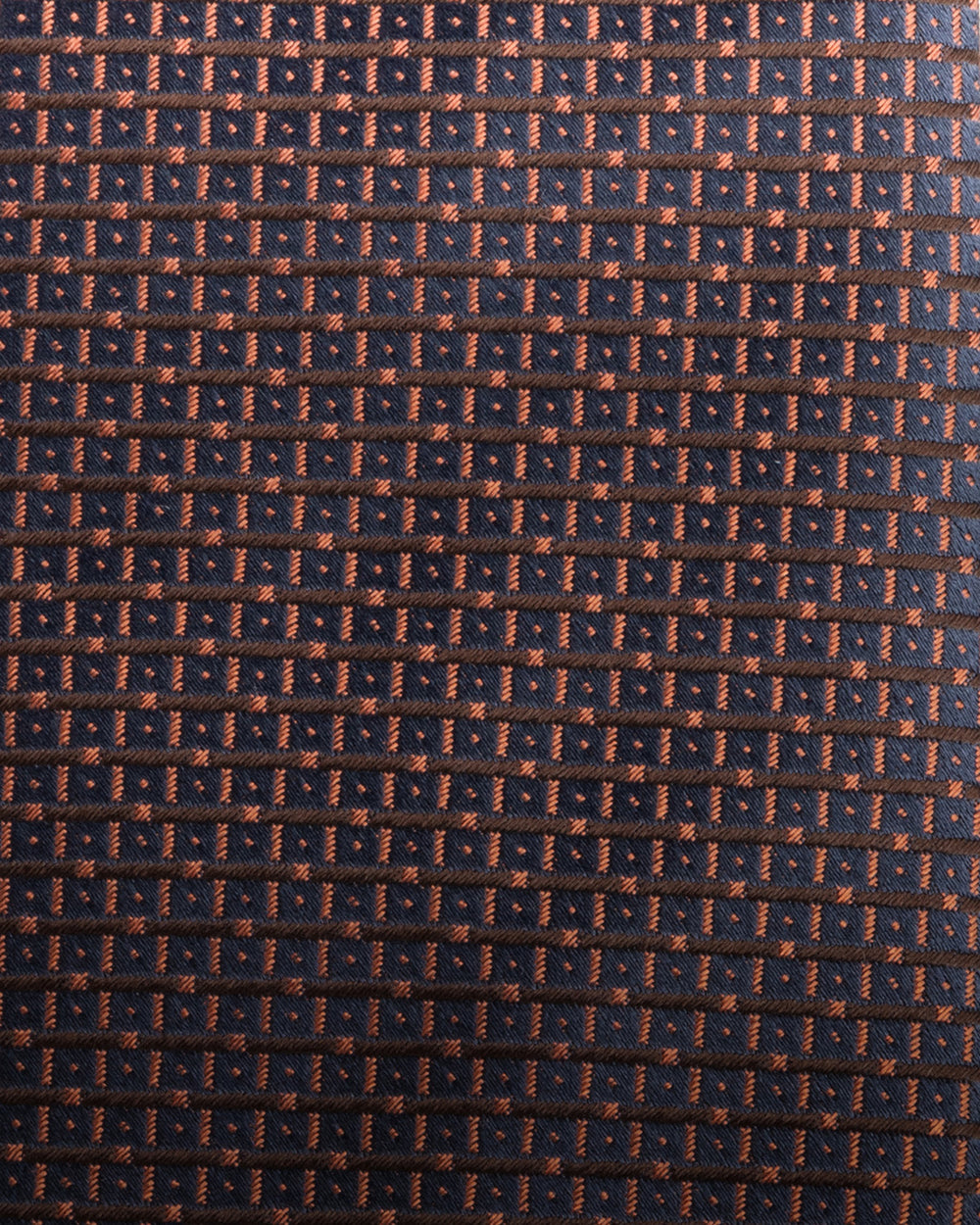 Nocturne 7-fold tie in silk, Midnight Blue/Bronze