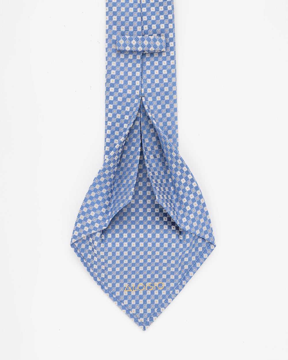 Nocturne 7-fold tie in silk, Azure Sky
