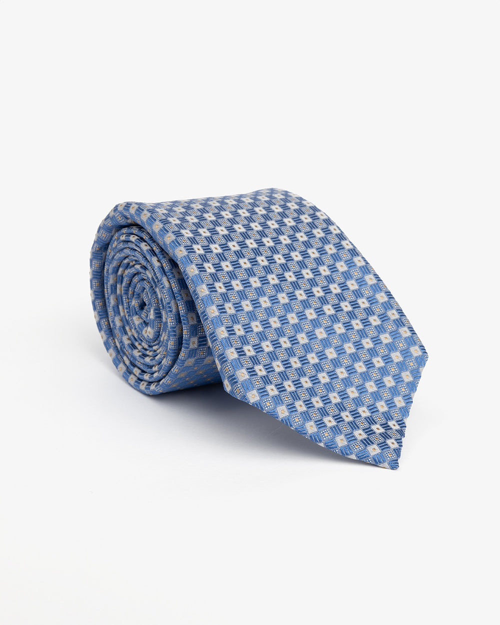 Nocturne 7-fold tie in silk, Azure Sky