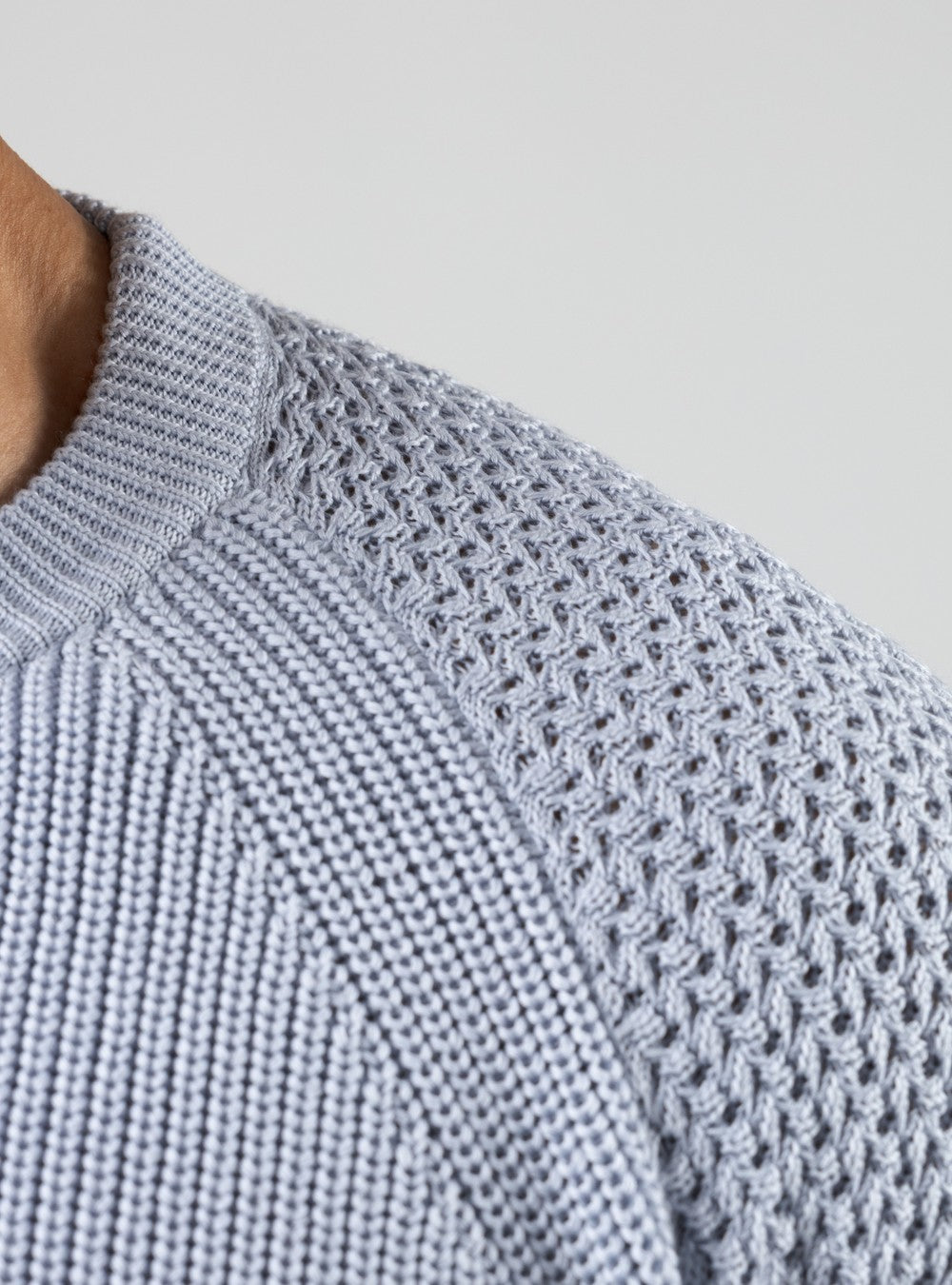 Oceanus Round Neck Sweater in Sea Island Cotton, Sunrise