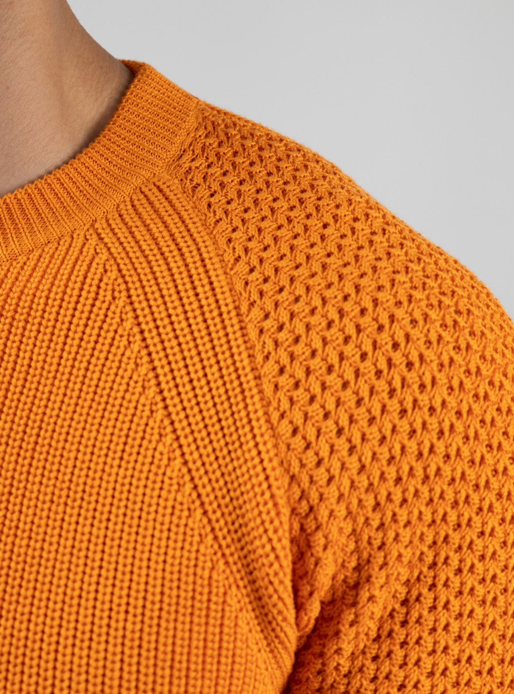 Oceanus Round Neck Sweater in Sea Island Cotton, Mandarin