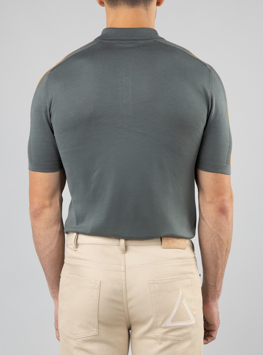 Orion polo in Sea Island Cotton and Silk, Lichen