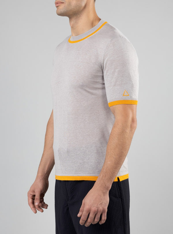 Proteus Lightweight T-Shirt in Cashmere/Linen/Silk, Sand