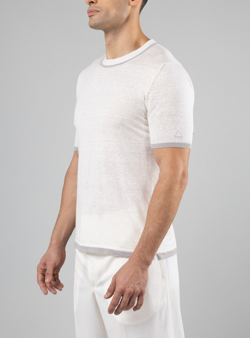 Proteus Lightweight T-Shirt in Cashmere/Linen/Silk, Lichen