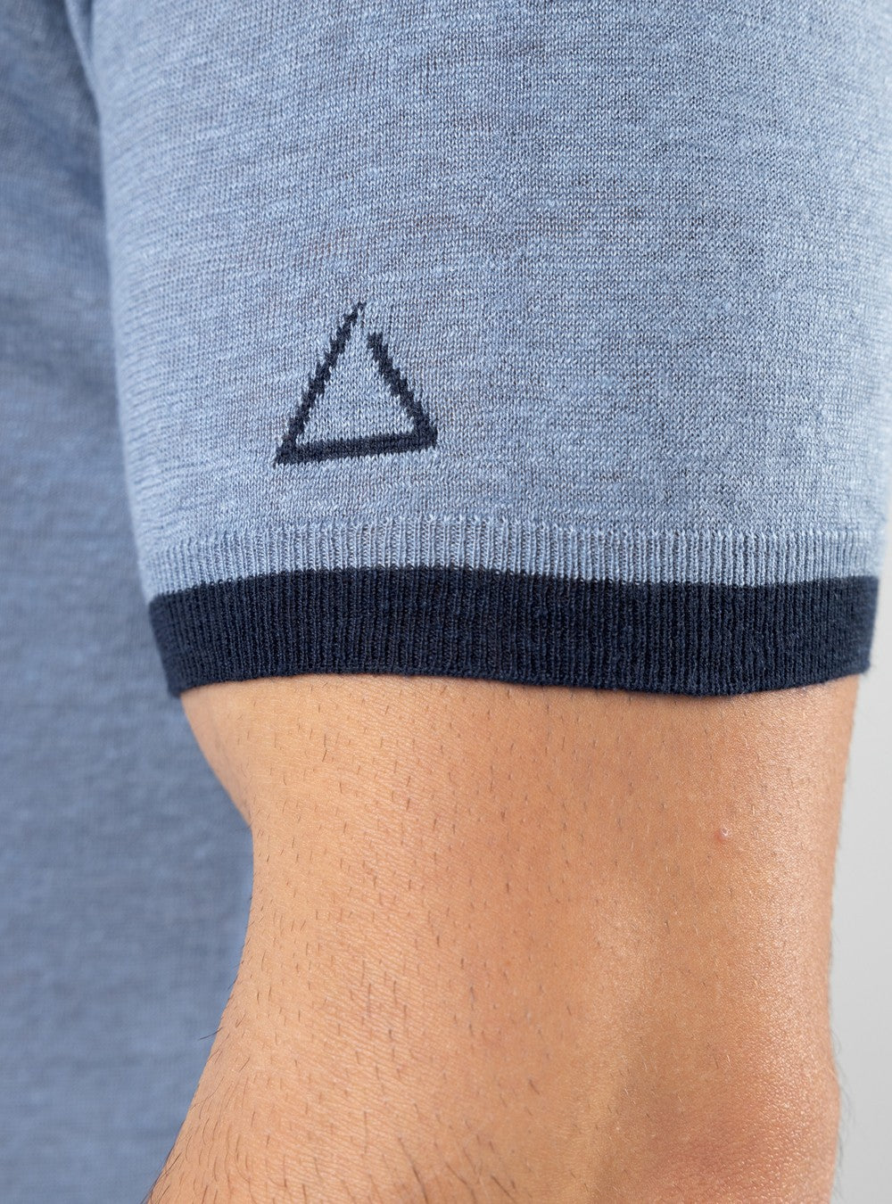 Proteus Lightweight T-Shirt in Cashmere/Linen/Silk, Airforce Blue