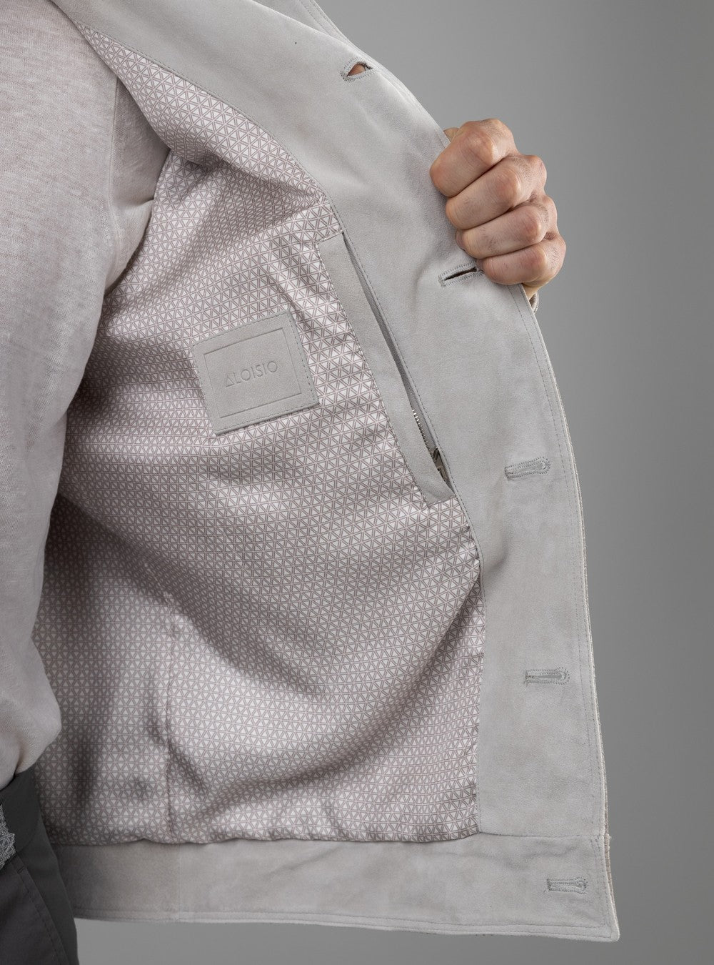 Poseidon Jean Jacket In Python Leather, Sand