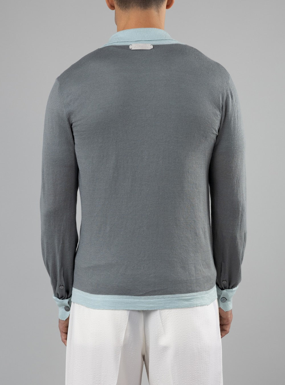 Triton Lightweight Button-Up Shirt in Cashmere/Linen/Silk, Sage