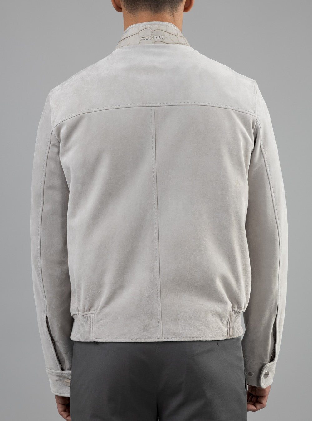 Zeus Biker Jacket in Suede and Alligator, Sunrise