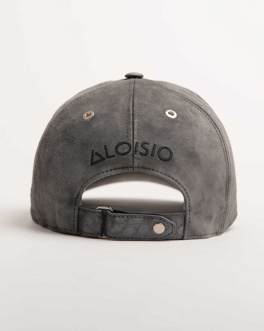 Zeno Baseball Hat in Calf Suede and Alligator, Sage