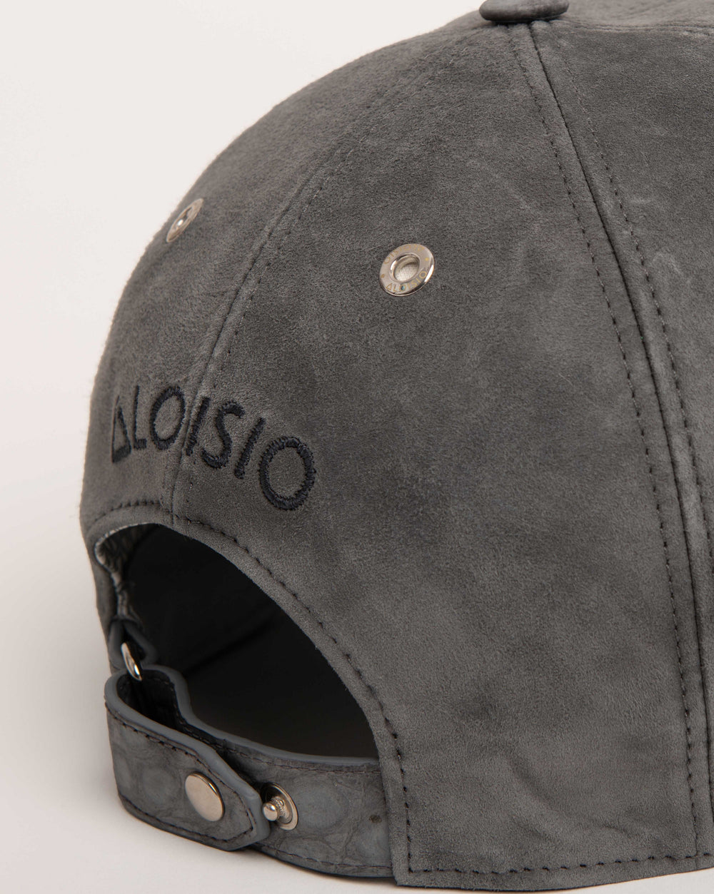 Zeno Baseball Hat in Calf Suede and Alligator, Sage