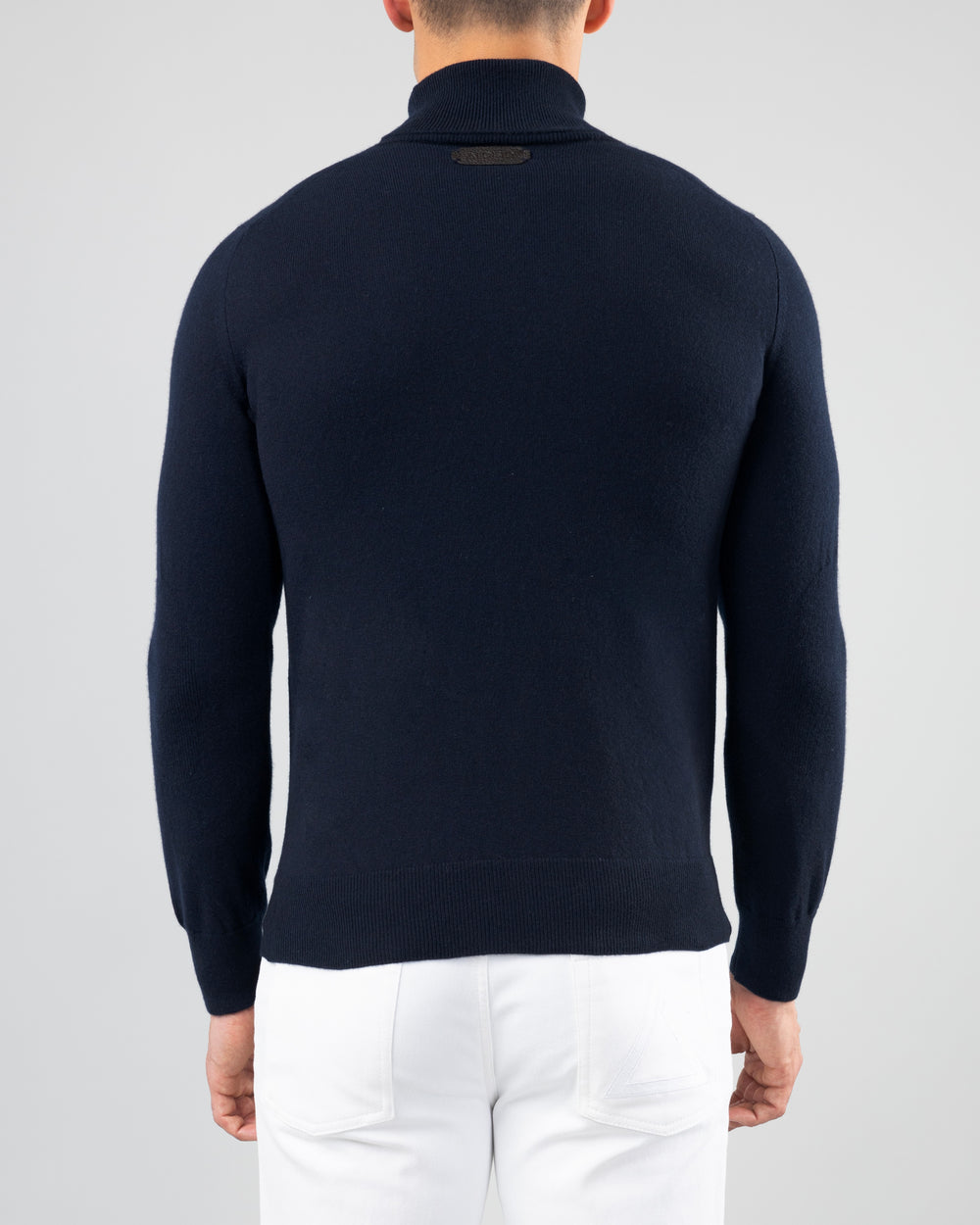 Aspen Cashmere Turtleneck Sweater, Dark Blue