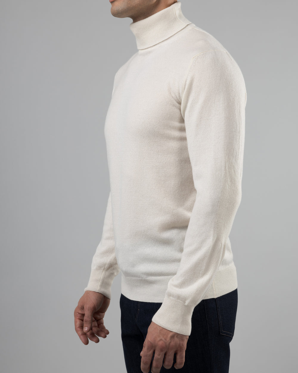 Aspen Cashmere Turtleneck Sweater, Chalk