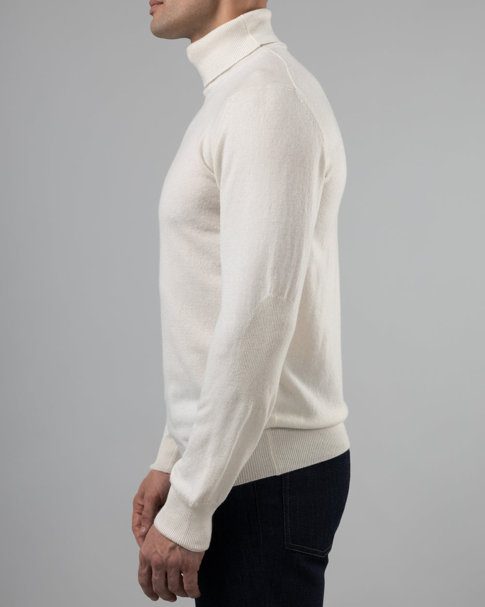 Aspen Cashmere Turtleneck Sweater, Chalk