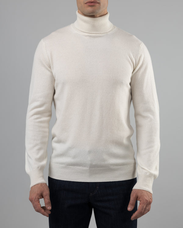 Aspen Cashmere Turtleneck Sweater, Chalk