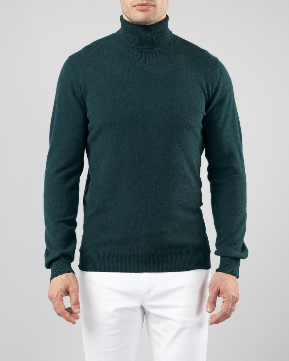 Aspen Cashmere Turtleneck Sweater, Emerald
