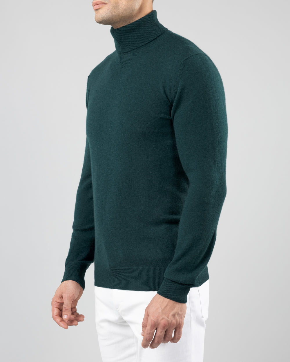 Aspen Cashmere Turtleneck Sweater, Emerald