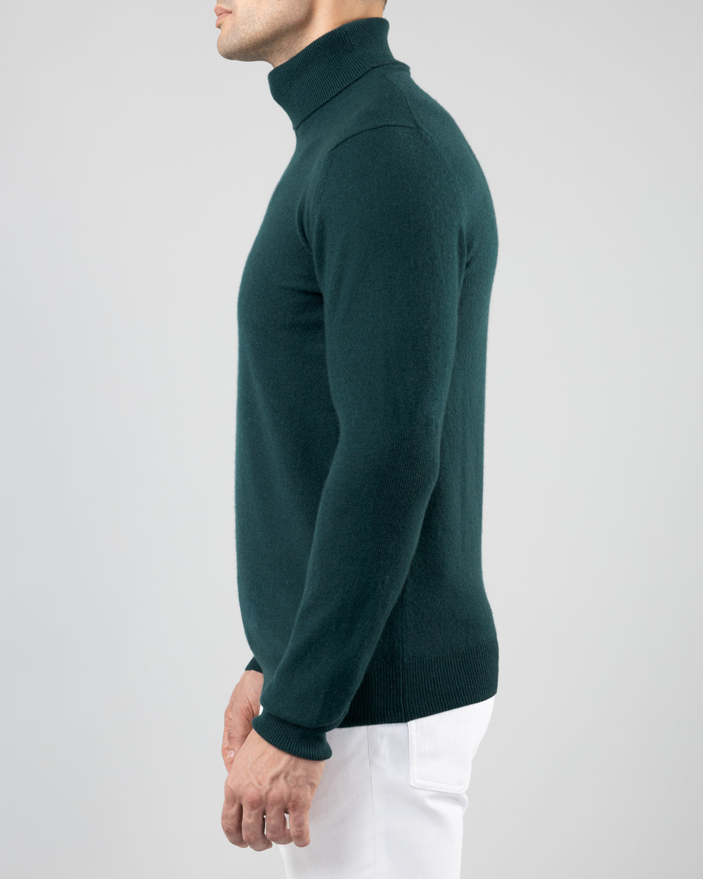 Aspen Cashmere Turtleneck Sweater, Emerald