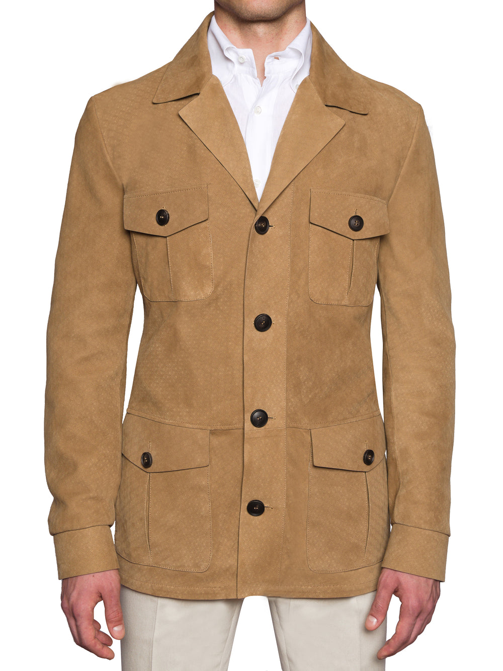 Dune Saharan Jacket in light baby lamb Suede