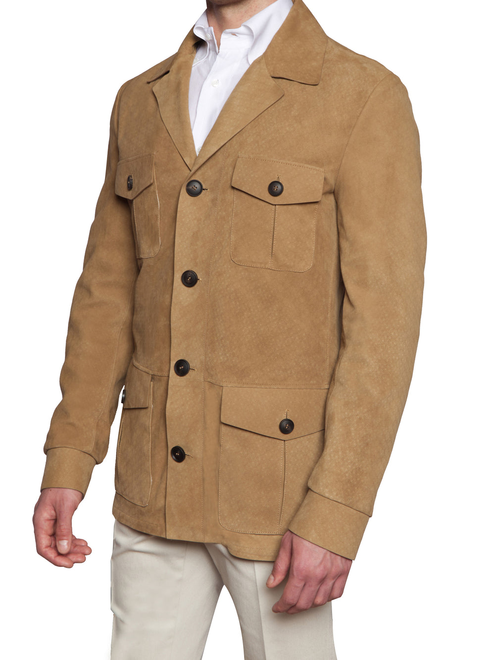 Dune Saharan Jacket in light baby lamb Suede