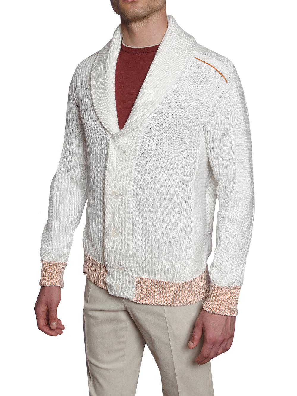 Cloud Fisherman Cardigan in Sea Island Cotton