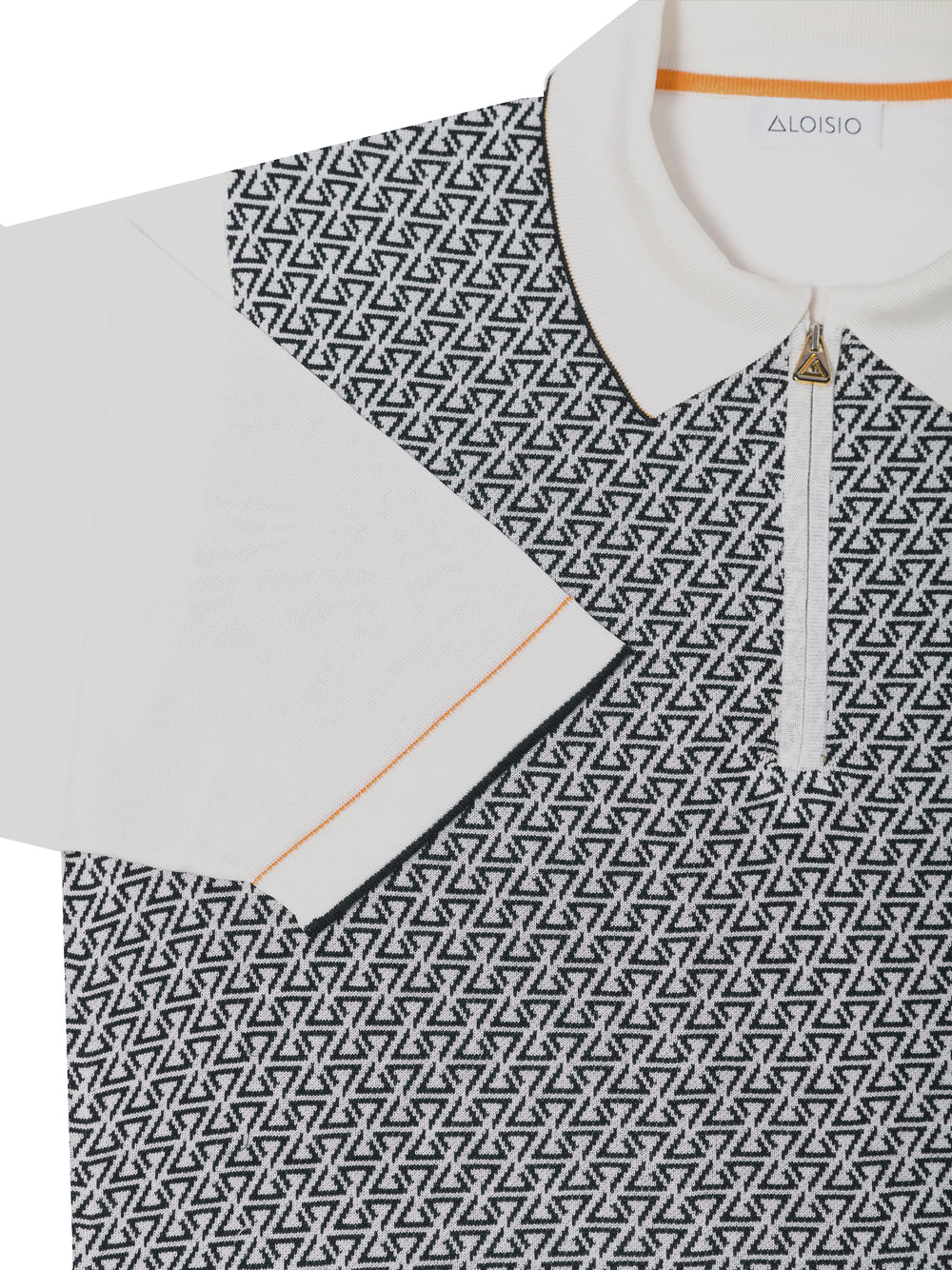 Desert Rose Silk jacquard zip Polo