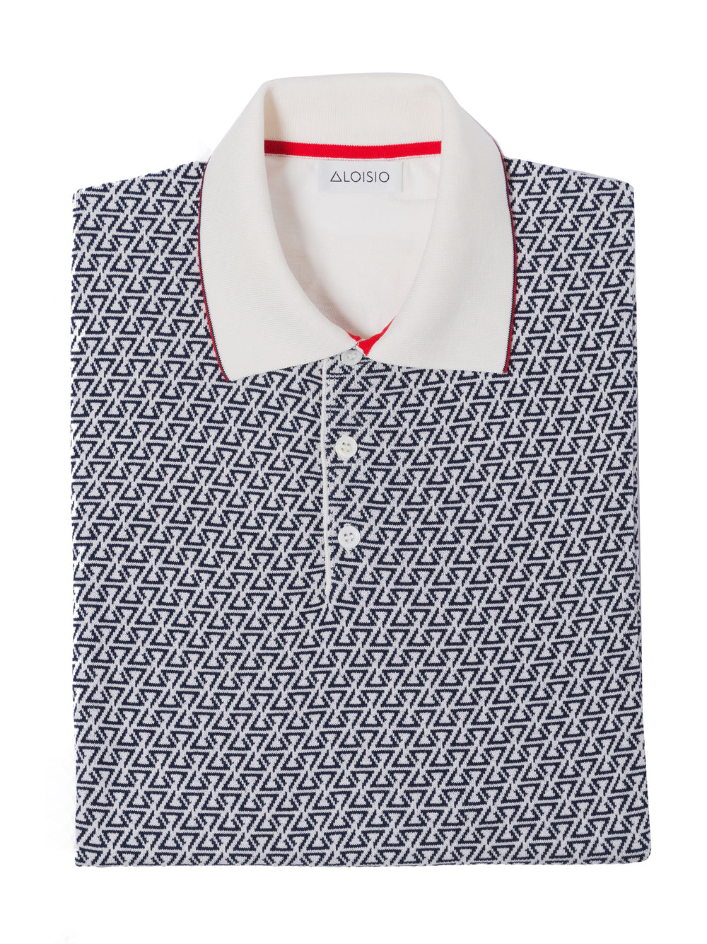 Desert Bloom Sea Island Cotton and Silk jacquard three-button polo