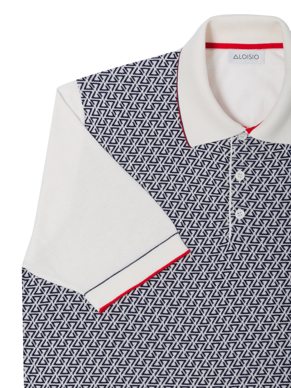 Desert Bloom Sea Island Cotton and Silk jacquard three-button polo