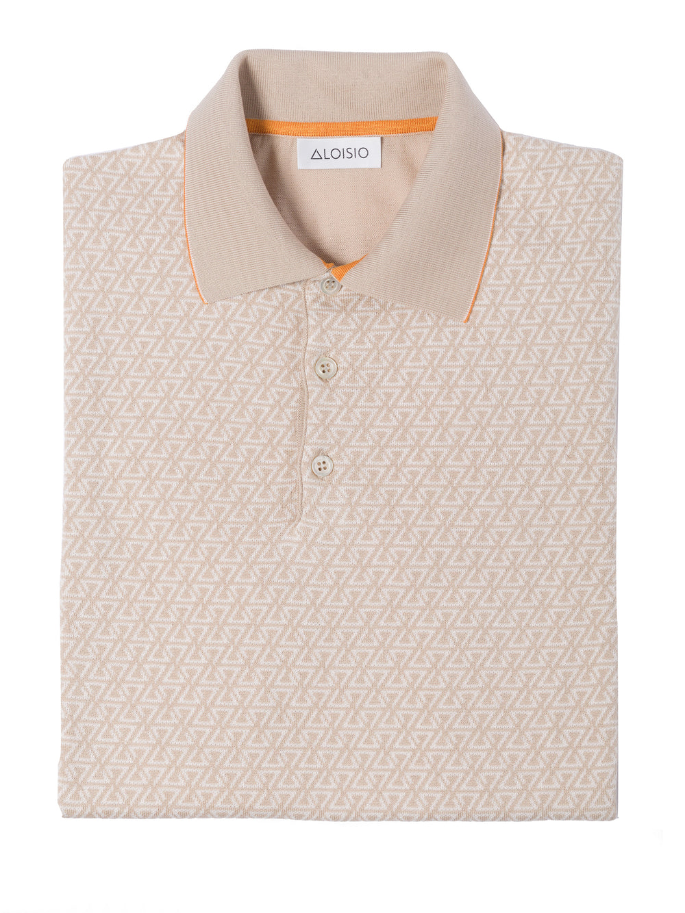 Desert Bloom Sea Island Cotton and Silk jacquard three-button polo