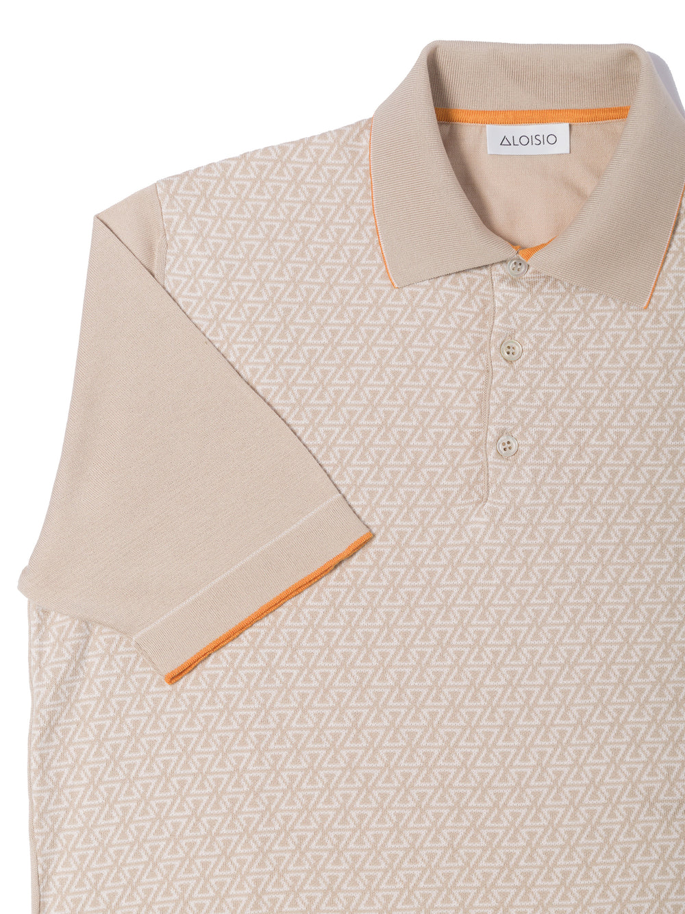 Desert Bloom Sea Island Cotton and Silk jacquard three-button polo