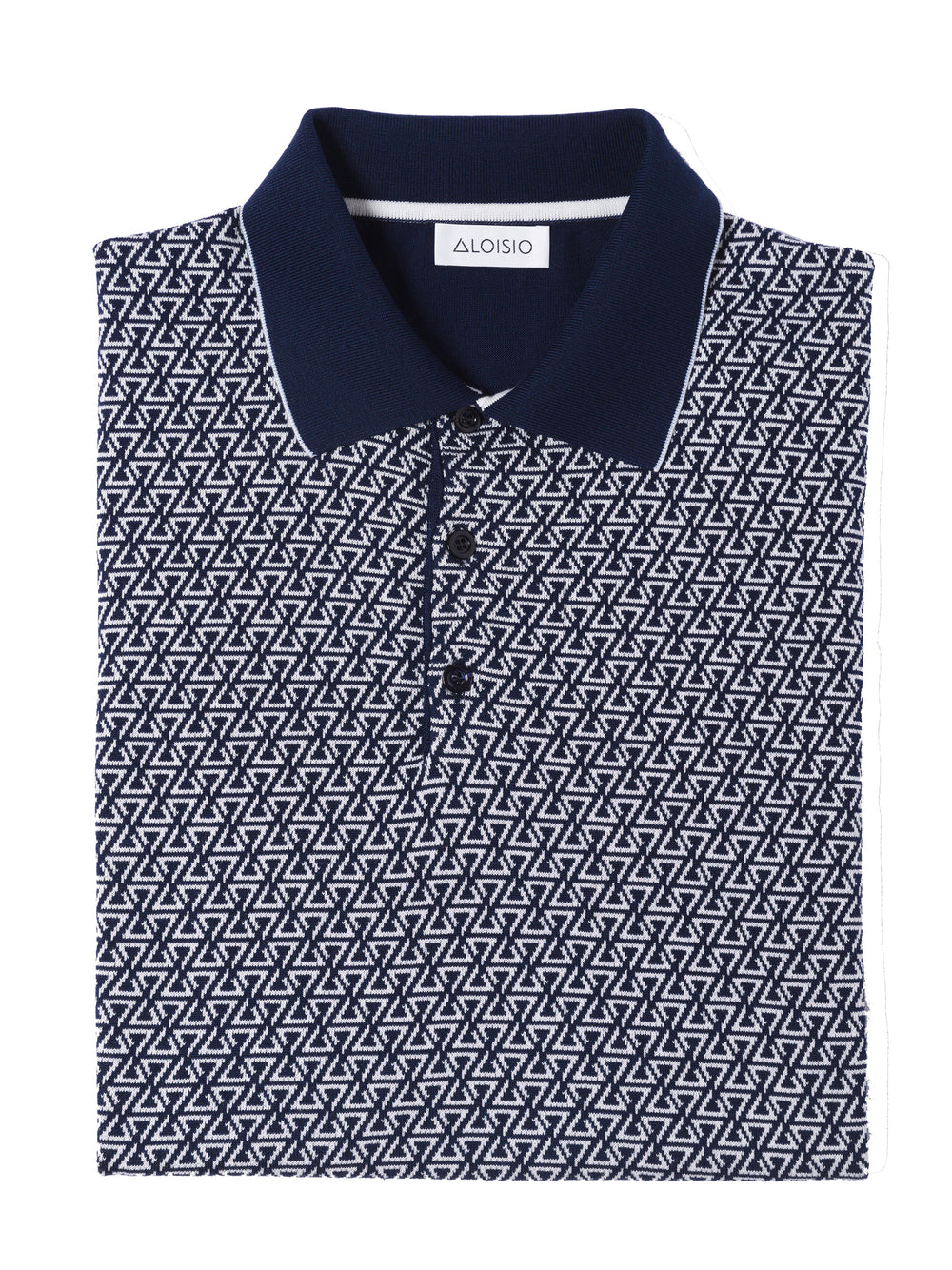 Desert Bloom Sea Island Cotton and Silk jacquard three-button polo