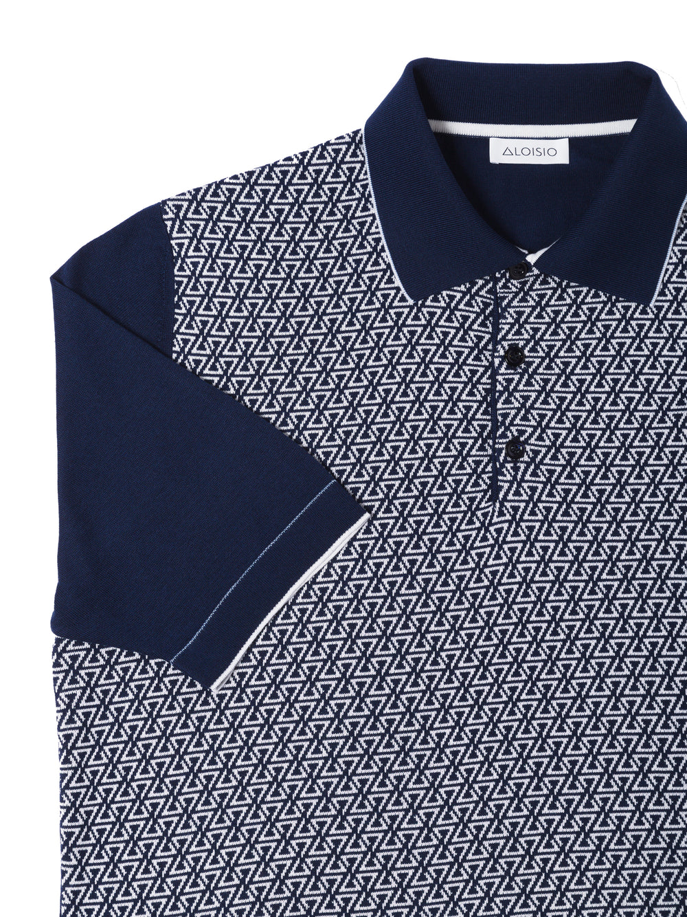 Desert Bloom Sea Island Cotton and Silk jacquard three-button polo