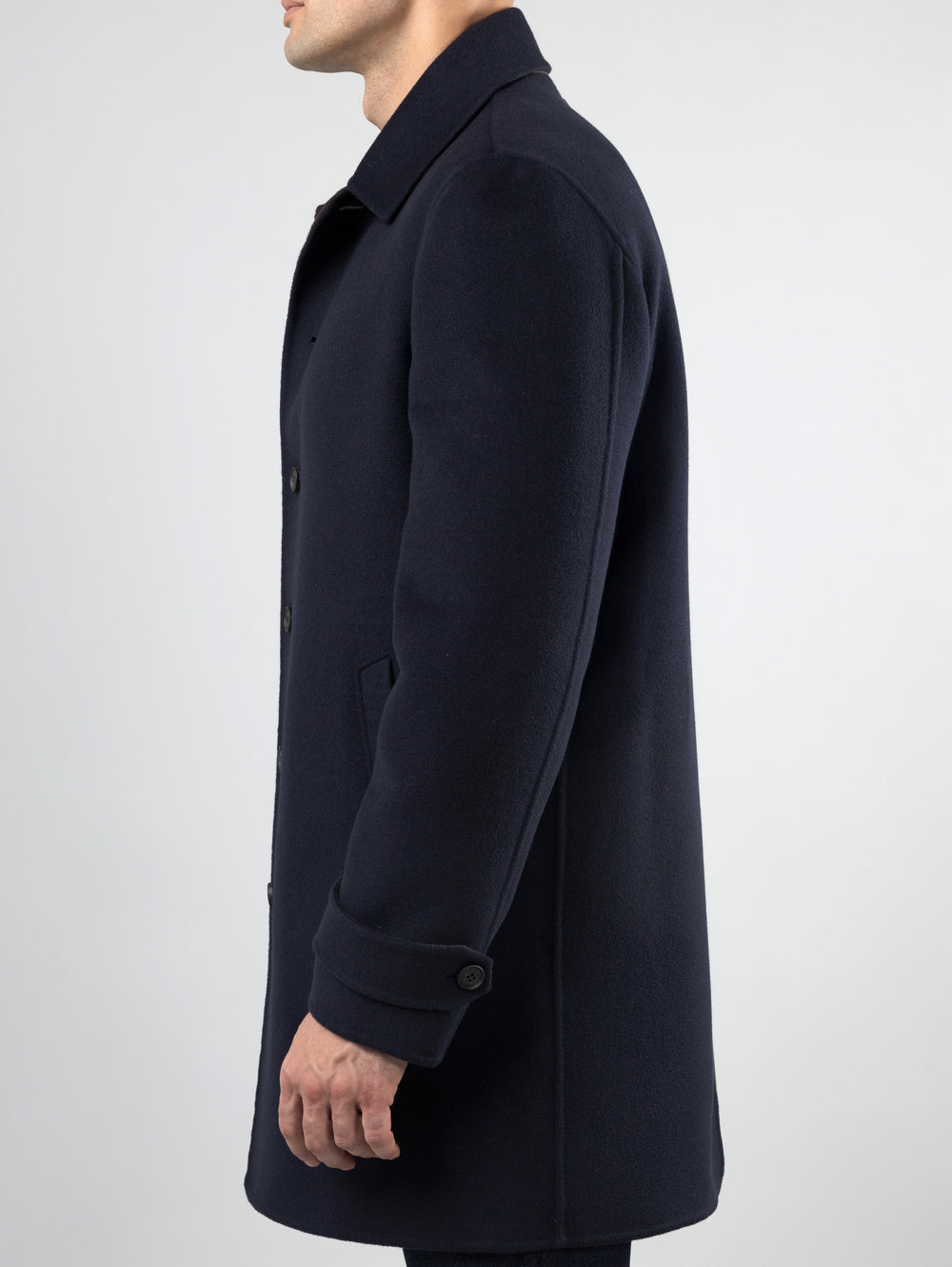 Cortina Cashmere Coat, Dark Blue/Dark Brown