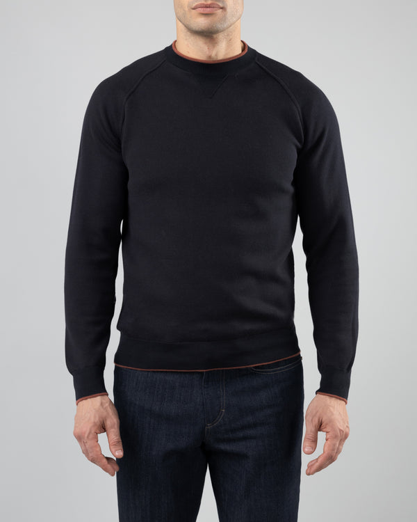 Tarn Sea Island Cotton and Cashmere Sweatshirt, Dark Blue