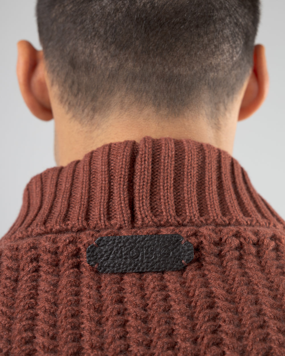 Taiga Shawl Collar V-neck Pullover in Cashmere, Terracotta