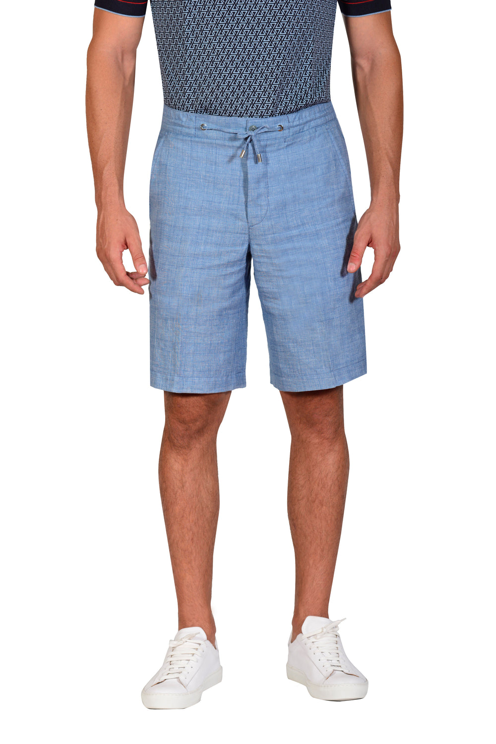Sunset drawstring Shorts in Linen, Wool and Silk