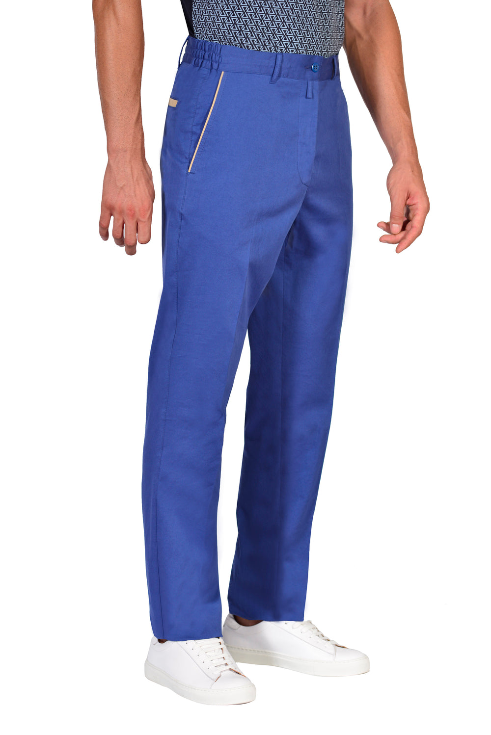 Wave Cotton and Silk drawstring Trousers