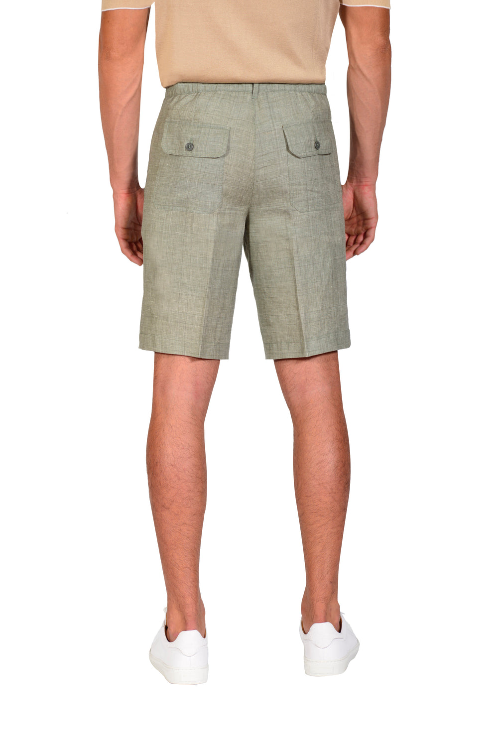 Sunset drawstring Shorts in Linen, Wool and Silk