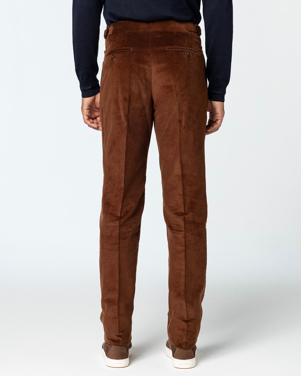 Affectus Double Pleated Corduroy Trousers, Chestnut Brown